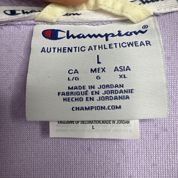 Champion Womens Fleece‎ Jacket Lilac Sherpa Plush Large Zip Front Logo $70 - Picture 10 of 14